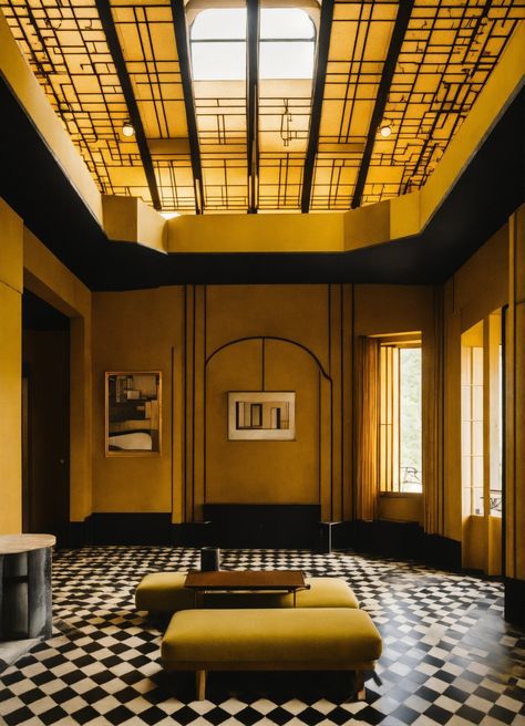 Art Deco Stage, Art Deco House, 1920s Interior Design, Art Deco Apartment, Art Deco Aesthetic, Art Deco Living Room, Josef Hoffmann, Art Deco Interior Design, Interior Rendering