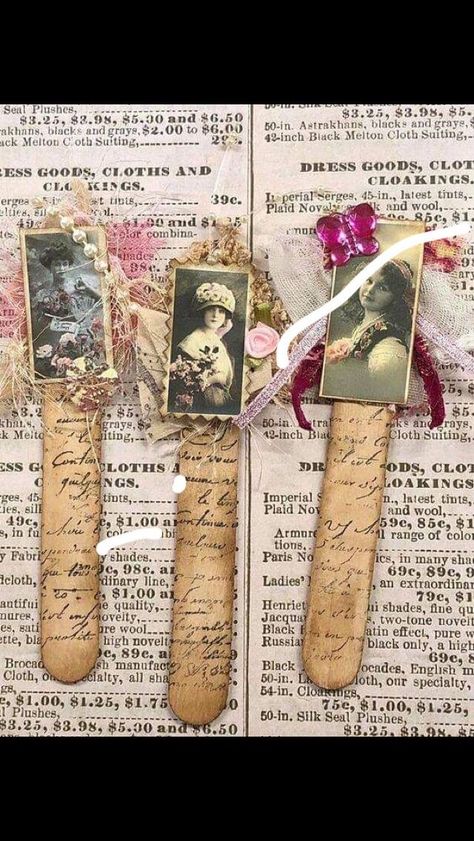 Journal Ephemera Ideas, Junk Journal Embellishments Ephemera Diy, Ephemera For Junk Journals, Mixed Media Bookmarks, Junk Journal Bookmark, Book Mark Ideas, Plant Pokes, Diy Bookmark, Journal Embellishments