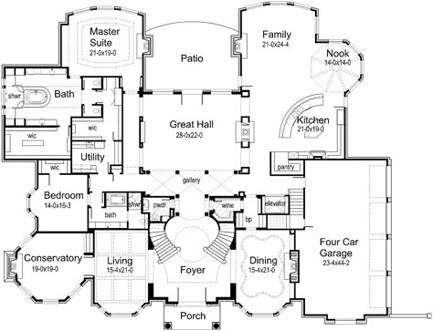 U10612R | Texas House Plans - Over 700 Proven Home Designs Online by Korel Home Designs Grand Staircase Floor Plan, Floor Plans For Houses, Italian House Plans, Texas House Plans, 6 Bedroom House Plans, Nice Kitchen, Mansion Floor Plan, 6 Bedroom House, Texas House