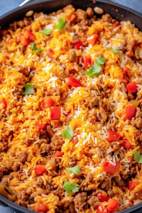 Rice Taco Casserole, Taco Chicken Rice, Chicken Taco Rice, Taco And Rice Casserole, Taco Bake With Rice, Mexican Rice Skillet, One Pot Taco Rice, One Pan Taco Rice, Taco Rice Skillet