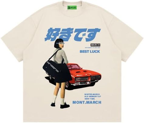 【JAPANESE HARAJUKU STYLE】 This casual shirt puts a retro spin on it, featuring a Japanese street aesthetic pattern with cars and letters in a vintage yet stylish design, creating a fashionable style that combines vintage and modern.
OVERSIZED FIT This oversized short sleeve is loose and comfortable for all body types, with a cozy design that allows you to move freely without restriction.
PURE COTTON FABRIC This graphic tee is made of pure cotton fabric, which gives you a good wearing experience. Japanese Shirt Design, Japanese Streetwear Fashion, Harajuku Shirt, Street Aesthetic, Noodle Bar, Japanese Shirt, Life Vision, Streetwear Shirts, Japanese Harajuku