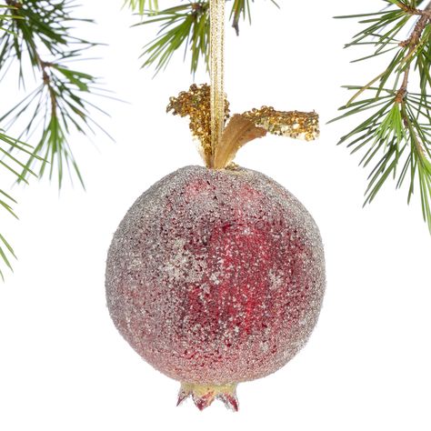 Icy Pomegranate Ornament - World Market Pomegranate Ornament, Pomegranate Christmas, Orange Christmas Tree, Orange Christmas, Modern Christmas Decor, Christmas Kitchen, Modern Christmas, World Market, Christmas Deco