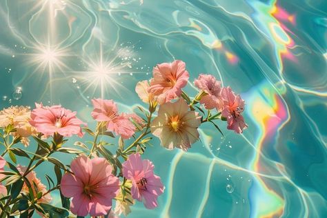 Flowers backgrounds swimming outdoors. | Free Photo - rawpixel Free Macbook Wallpaper Aesthetic, Turquoise Desktop Wallpaper, Imac Desktop Wallpapers, Ipad Wallpaper Aesthetic Horizontal Simple, Notion Cover Photo, Ocean Wallpaper Laptop, Macbook Wallpaper Backgrounds, Summer Desktop Backgrounds, Flower Desktop Wallpaper