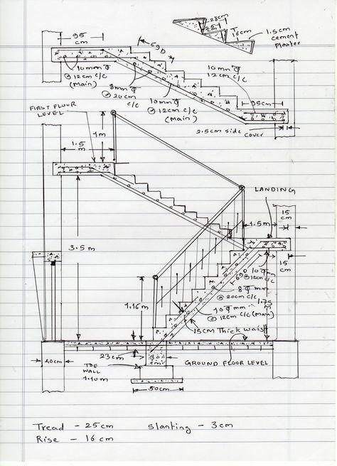 Staircase Concrete, Stair Design Architecture, Stair Plan, Staircase Design Modern, Concrete Staircase, Civil Engineering Design, Elevator Design, Building Stairs, Stairway Design