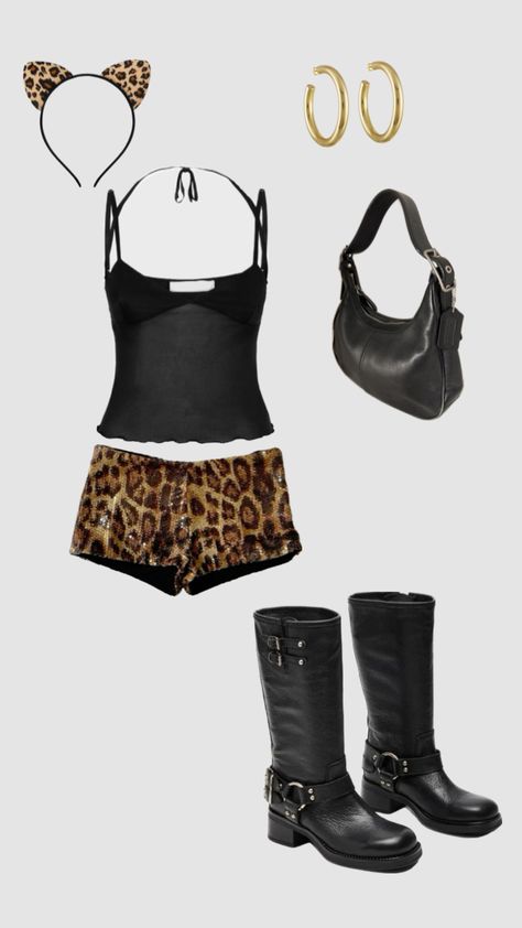 #halloweeninspo #outfitinspo #halloween #leopard #boots Zebra Halloween Costume Women, Halloween Costume Animals, Leopard Cat Costume, Leopard Couple Costume, Jungle Themed Outfits Women, Halloween Outfit Inspo 2024, Cheetah And Leopard Costume, Black Cat Costumes Women, Lepord Costumes Women