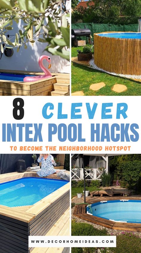 Intex Pool Hacks Intex Pool Hacks, Intex Swimming Pool, Ingenious Ideas, Pools For Small Yards, Blow Up Pool, Cheap Pool, Oasis Pool, Outdoor Pool Area, Pool Hacks