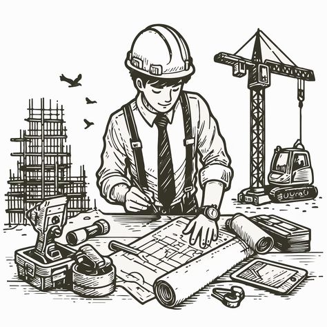 Vector illustration of busy civil engineer in construction field | Premium AI-generated vector Engineer Illustration, Free Business Card Mockup, Civil Engineer, Vector Background Pattern, Business Card Maker, Flyer Maker, In Construction, Poster Maker, Poster Invitation