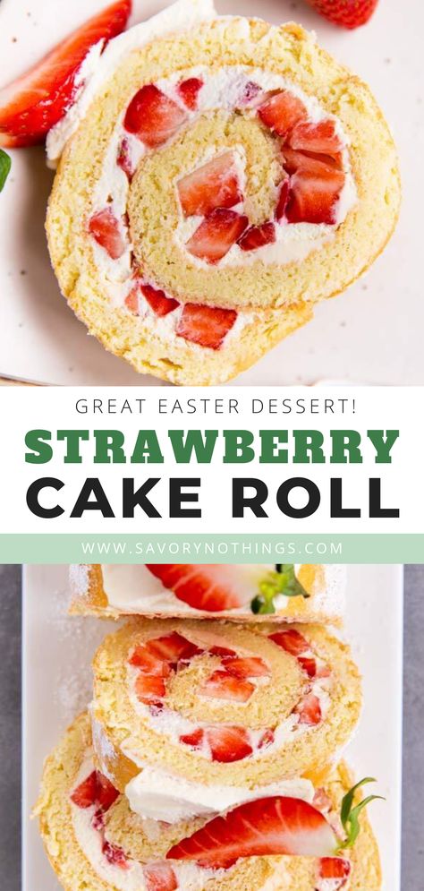 Strawberry Cake Roll Recipe, Strawberry Sponge Cake Recipe, Sponge Cake Roll Recipe, Strawberry Cake Roll, Bridal Shower Dessert, Dessert Boards, Strawberry Roll Cake, Baked Items, Cornbread Recipes