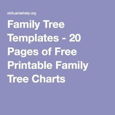 Family Tree Templates - 20 Pages of Free Printable Family Tree Charts Family Tree Template Excel, Family Tree Charts, Printable Family Tree, Family Tree Forms, Family Tree Templates, Blank Family Tree Template, Genealogy Templates, Free Family Tree Template, Family Tree Book