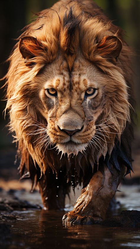 Indulge in the untamed allure and commanding presence of lions through this captivating portrayal, an embodiment of nature's mesmerizing elegance. Lion Face Photography, Playful Home, Cutee Animals, Lion Photography, Wild Lion, Lions Photos, Majestic Lion, Lion Painting, Wild Animals Pictures