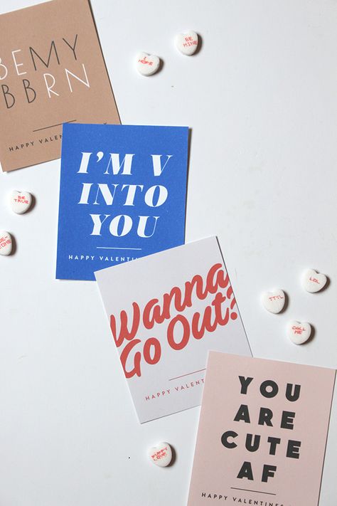 printable texty valentines - almost makes perfect Saint Valentin Diy, 달력 디자인, Valentine's Day Printables, 카드 디자인, Diy Valentines Gifts, Postcard Design, Valentine's Day Diy, Branding Inspiration, San Valentino