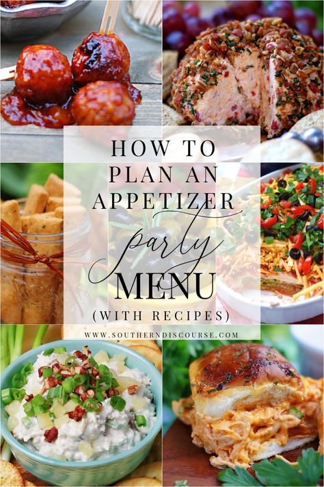 A party isn’t a party without plenty of finger foods, dips, desserts and little snacks to nibble and share. With these 5 easy tips and 19 recipes you can put together a complete, well-rounded appetizer menu that is as satisfying for your guests as it is fun to eat! Appetizer Menu For Wedding, Snacks For Guests Entertaining, Sip And Dip Party Ideas, Appetizer Menu List, Hosting Appetizer Party, Housewarming Menu Ideas, Southern Finger Foods, Appetizer Party Menu Ideas, Southern Finger Foods For Party