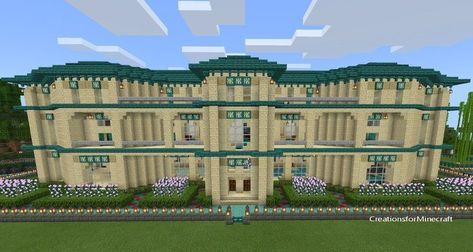 Warped Planks Minecraft House, Minecraft Sandstone Builds, Warped Wood Minecraft, Minecraft Warped Wood Builds, Minecraft Sandstone, Sandstone Castle Minecraft, Minecraft Mansion, Birch Wood, Minecraft Houses