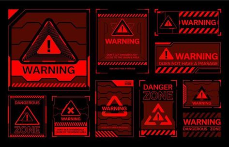 Danger zone warning frames, HUD interface alarms 23503540 Vector Art at Vecteezy Workshop Branding, Banana Poster, Sci-fi Ui, Product Inspiration, Glitch Wallpaper, Danger Zone, Motion Graphics Inspiration, Game Interface, Titanfall