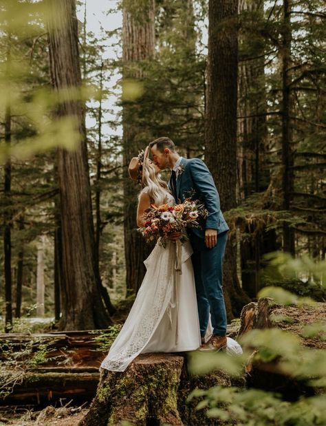 Mt. Rainier Forest Elopement, mountain wedding, boho elopement, woodland wedding inspiration, wedding in the woods, boho brides Churro Cake, Woodland Wedding Inspiration, Redwood Wedding, Forest Elopement, Mt Rainier National Park, Boho Elopement, Gettin Hitched, Mt Rainier, Floral Hat