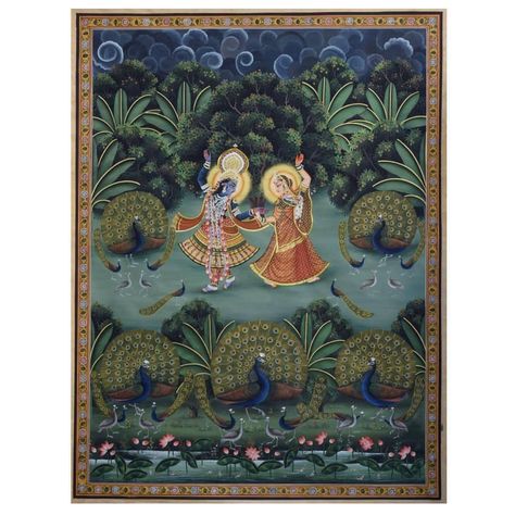 Krishna Good Night, Raas Leela, Menswear Indian, Antique Artifacts, Indian Miniature, Sita Ram, Ancient Paintings, Miniature Paintings, Pichwai Paintings