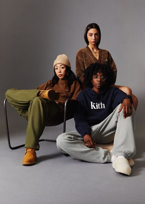 2023 Editorial, Clothing Brand Photoshoot, Merch Photoshoot, Streetwear Photoshoot, Group Photo Poses, Streetwear Model, Kith Women, Group Poses, Studio Photography Poses