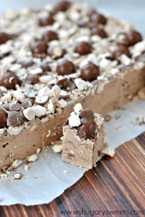 Malt Ball Fudge: make a pan of this easy, delicious fudge today! Malted Milk Balls, Shugary Sweets, Candy Truffles, Malted Milk, Baked Apple, Sidney Crosby, Fudge Recipe, Apple Fritters, Chocolate Dessert