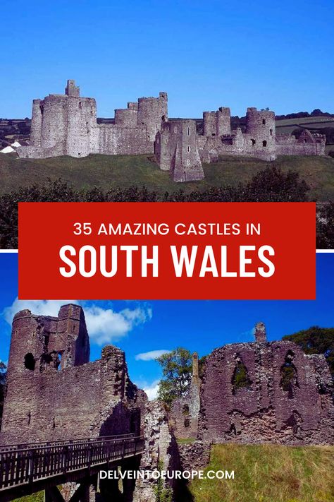 Searching for the best castles in Wales! This guide shows you the 35 finest castles in southern Wales . They include some of the finest castles in Britain, and indeed Europe. From the famous Caerphilly and Cardiff Castles to hidden gems along the coast and in the countryside, this is your go-to guide to some of the best castles in Wales. Written by a local historian. Take a look! Wales Castles, Wales Map, Welsh Recipes, Castles In Wales, Safe Trip, Castles To Visit, Travelling Europe, Visit Uk, Wales Travel