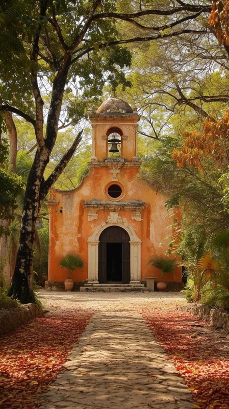 Home Chapel Ideas, Mexican Buildings Architecture, Nevada Architecture, Hacienda Aesthetic, Old Mexico Aesthetic, Mexico Buildings, Latin American Architecture, Mexican Buildings, New Mexico Architecture