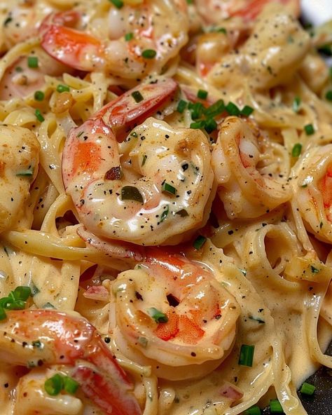 Shrimp & Crab Pasta with Creamy Cajun Sauce Shrimp Crab Alfredo Pasta, Creamy Chili Crab Pasta, Shrimp & Crab Pasta With Creamy Cajun Sauce, Seafood Pasta In Crockpot, Cajun Seafood Pasta Recipes, Shrimp And Crab Scampi Pasta, Shrimp With Lobster Sauce Recipe, Seafood Summer Recipes, Dinner Ideas With Crab Meat