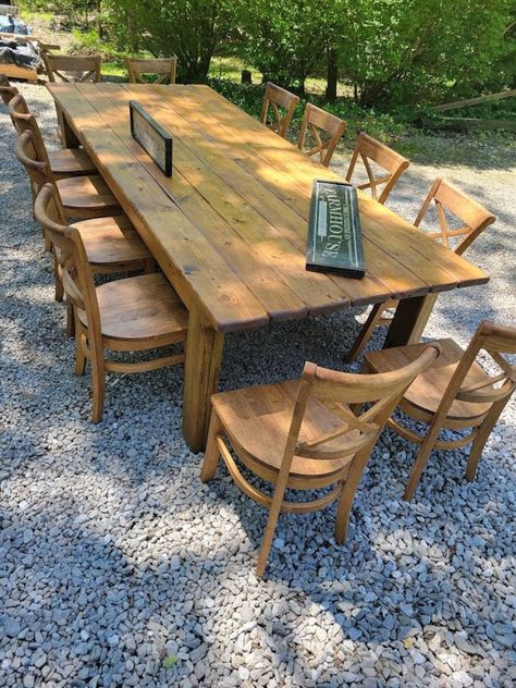 Deck With Picnic Table, Large Farm Tables, Long Wooden Outdoor Table, Extra Large Outdoor Dining Table, Big Farmhouse Table, Large Family Tables, Extra Long Outdoor Dining Table, Outdoor Farmhouse Table And Chairs, Rustic Patio Table