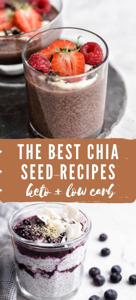 Chia seed pudding is the gift that just keeps giving! Sweet, creamy, and packed full of nutrients – this beloved dish makes the perfect breakfast or dessert. Today, I’m rounding up my very favorite keto chia pudding recipes for you to devour. Low Carb Chia Pudding Recipes, Chia Pudding Recipes Keto, Overnight Chia Seed Pudding Keto, Chia Pudding For Diabetics, Chia Seed Keto Recipes, Chia Seed Recipes Breakfast Easy, Chia Pudding With Coconut Cream, Chia Seed Pudding Dessert, Chia Seed Pudding Fairlife