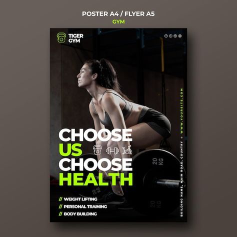 Gym Poster Design, Sports Day Poster, Recipe Book Templates, Gym Poster, Business Poster, Workout Posters, Sports Day, Banner Template Design, Gym Design