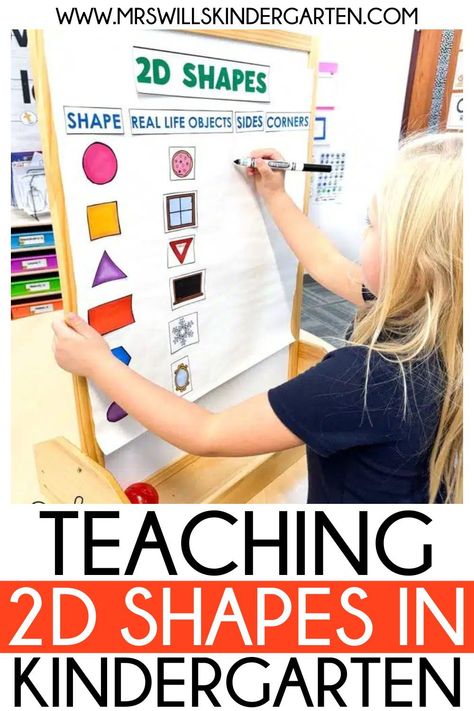 Looking for some strategies you can use when teaching 2D shapes in kindergarten? In this post, I break down some of my favorite ways to teaching 2D shapes including resources and 2D shape anchor chart ideas. Kindergarten 2d Shape Activities, Teaching 2d Shapes Kindergarten, Shape Lessons For Kindergarten, Pattern Anchor Chart Kindergarten, Kindergarten 2d Shapes, Shapes Anchor Chart Kindergarten, 2d Shape Anchor Chart, 2d Shapes Anchor Chart, Shape Activities For Kindergarten