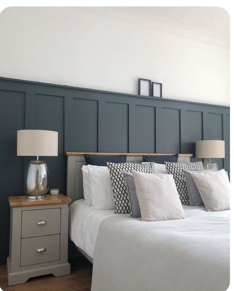 Instagram Bedroom, Feature Wall Bedroom, Wall Panels Bedroom, Bedroom Updates, Accent Wall Bedroom, Bedroom Renovation, Bedroom Panel, Diy Decor Ideas, Home Diy Ideas