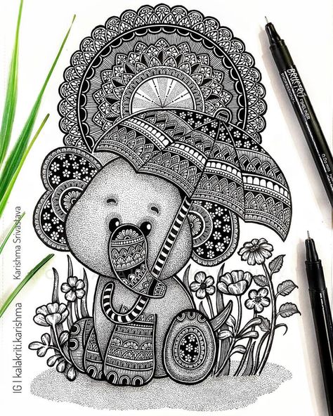 mandala animal drawing Karishma Srivastava, Drawing Mandala, Canvas Painting For Beginners, Easy Mandala Drawing, Boho Art Drawings, Mandela Art, Canvas For Beginners, Mandala Patterns, Mandala Art Therapy