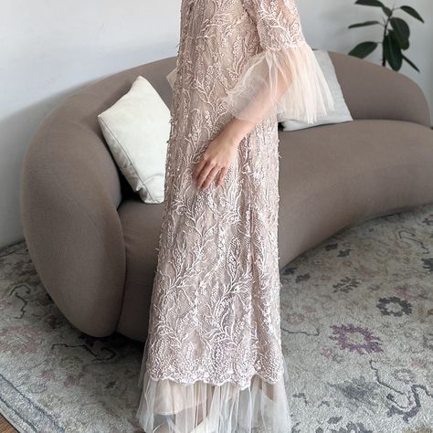 Embroidered outer paired with a fine ruffle tulle inner combines intricate detail with a touch of whimsy for a truly refined look. Minna Dress in Nude by @jakahong Available at Dresshaus.com Minna Dress, Quick Saves