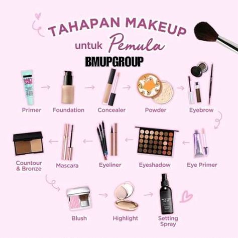 Make Up Simple, Teknik Makeup, Best Makeup Tutorials, Makeup Order, Makeup Brushes Guide, Simple Makeup Tips, Beauty Makeup Tutorial, Skin Care Tutorial, Makeup And Beauty Blog