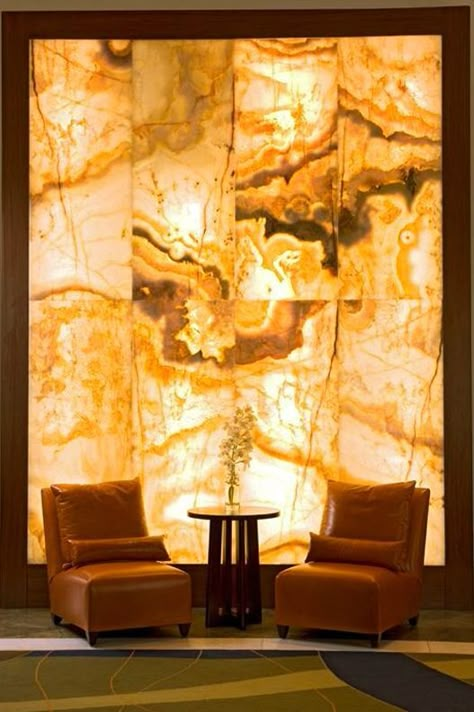 ILLUMINATED PANELS – Art Of Decor Deco Spa, Hotel Royal, Gold Furniture, Yellow Interior, Onyx Marble, Salou, Marble Wall, Wall Cladding, Onyx Stone