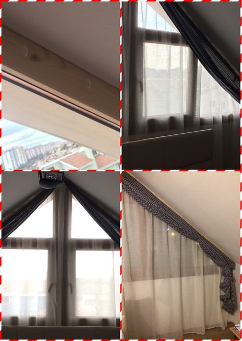 Shaped Windows, Curtains For Triangle Shaped Windows, Angle Window Curtains, Curtains For Triangle Windows, Attic Window Curtains, Triangle Window Curtains, Attic Curtains, Triangle Window, Attic Window