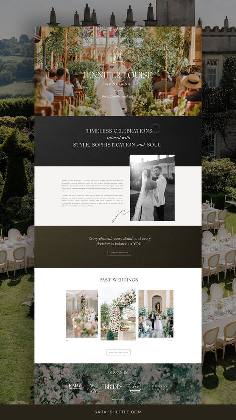 Mockup of modern website for luxury wedding planner Wedding Web Design Inspiration, Wedding Planner Portfolio, Wedding Page Design, Event Planning Website Design, Luxury Wedding Branding, Church Website Design Inspiration, Wedding Venue Branding, Wedding Venue Website, Event Page Design