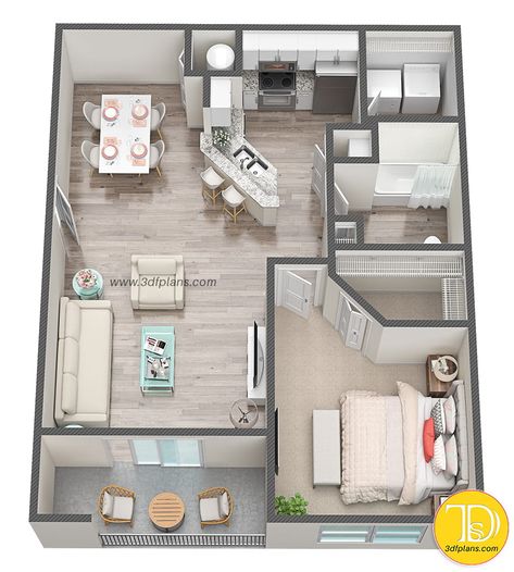 Apartment Inspiration Floor Plan, Cool Sims 4 Houses Floor Plans, Big One Bedroom Apartment Floor Plan, One Bedroom Loft Apartment Ideas, Kitchenette In Hallway, 1bedroom Apartment Floor Plan, Small Apartment Layout 1 Bedroom, One Bedroom Apartment Plans Layout, Floor Plans Bloxburg 1 Floor