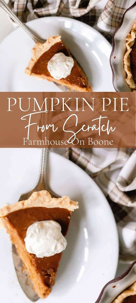 From Scratch Pumpkin Pie - Farmhouse on Boone Farmhouse Harvest Pumpkin Pie, Farmhouse On Boone Pie Crust, Farmhouse On Boone Pumpkin Pie, Sourdough Pumpkin Pie Crust, Sourdough Pumpkin Pie Recipe, Cinderella Pumpkin Pie Recipe, Processing Pie Pumpkins, Pumpkin Pie Filling From Real Pumpkin, Diy Pumpkin Pie Filling