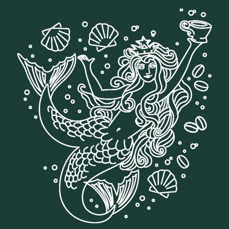 Starbucks mermaid Starbucks Crafts, Starbucks Apron, Starbucks Mermaid, Siren Design, Starbucks Art, Cricut Explore Air Projects, Starbucks Siren, Art Eras, Chalk Sign