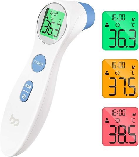 No Contact & Easy to Use: With clinical validation and medical certification, forehead thermometer is reliable for its safety and accuracy. The small but handy to use thermometer is dedicated to providing accurate body temperature data and the best care for your family. Medical Thermometers, Medical Thermometer, Normal Body Temperature, Human Body Temperature, Baby Thermometer, Forehead Thermometer, Instant Read Thermometer, Outdoor Thermometer, Disinfectant Spray