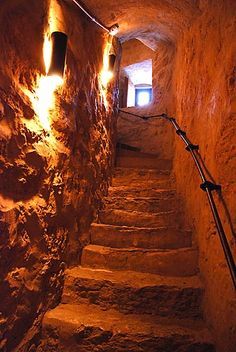 The passageway that leads from Grandpa's basement to his secret workshop... Secret Passage, Secret Passages, Secret Passageways, Secret Room, Stairs Architecture, Underground Homes, Cave House, Hidden Rooms, Secret Door