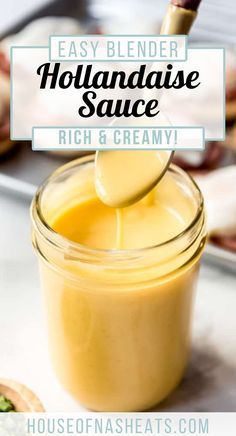 Easy Holindaise Sauce, Hollandaise Sauce For Steak, Easy Hollandaise Sauce Blender, Hollandaise Sauce For One, Easy Blender Hollandaise Sauce, Steak Hollandaise Sauce, Holindaise Sauce Easy, Hollandaise Sauce Easy Immersion Blender, Fish With Hollandaise Sauce