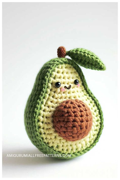 Amigurumi Avocado Crochet Free Pattern Avocado Amigurumi Free Pattern, Avocado Crochet Pattern Free, Crochet Avocado Pattern Free, Crochet Succulents Free Pattern, Amigurumi Avocado, Avocado Crochet, Crochet Avocado, Crochet Characters, Arm Crocheting