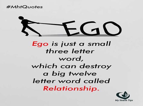 Ego is just a small three letter word Ego Captions, Captions For Instagram Boys, Character Defects, Ego Quotes, Instagram Boys, Apj Quotes, Three Letter Words, Origami Fish, Diary Quotes