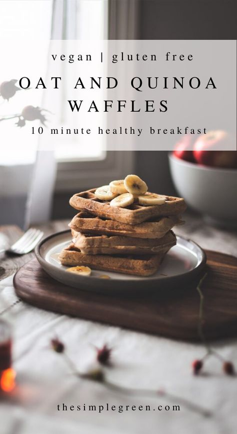 Potato Quinoa Waffles, Oat Waffles Vegan, Protein Waffles Vegan, Vegan Protein Waffles, Fluffy Vegan Waffles, Waffles Healthy, Oat Waffles, Popular Breakfast Recipes, Quinoa Flour