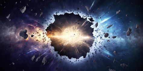 The Big Bang explosion with AI generated. Universe Explosion, Big Bang Space, Big Ban, 9th Grade, City Landscape, Space And Astronomy, Bible Art, Big Bang, Real Pictures