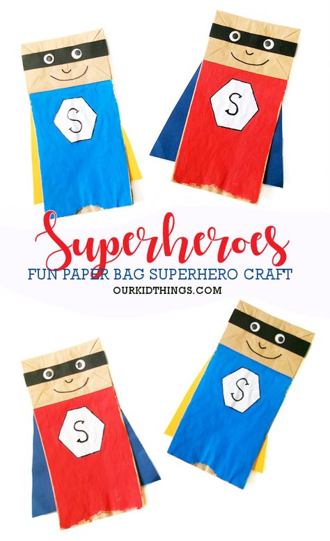 Paper Bag Superhero Craft Super Hero Art Preschool, Superhero Craft Preschool, Superhero Preschool Crafts, Superhero Art Kindergarten, Super Hero Day At School, Super Hero Activities Preschool, Superhero Day At School, Paper Bag Superhero Craft, Superhero Preschool Activities