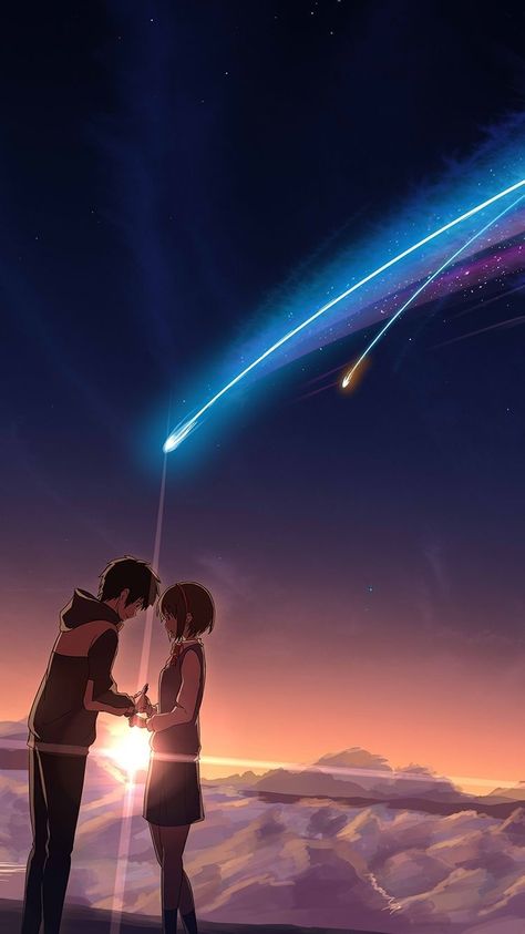 Kimi No Na Wa Wallpaper, Your Name Wallpaper, Whats Wallpaper, Your Name Anime, Anime Galaxy, Japon Illustration, Name Wallpaper, Ghibli Movies, Couple Wallpaper