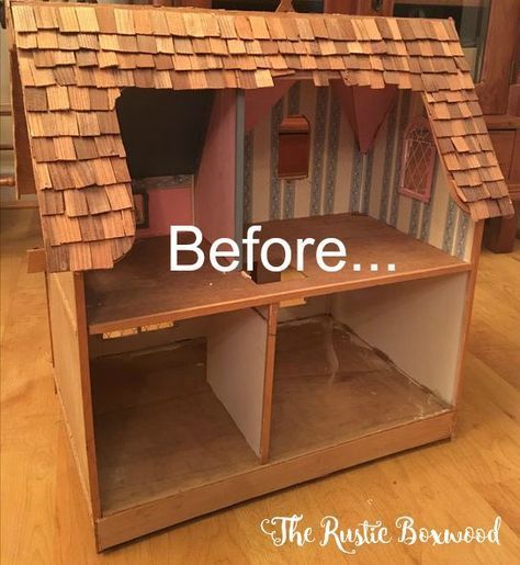 Repurpose Dollhouse, Dollhouse Exterior Ideas, Dollhouse Landscaping, Dollhouse Makeover, Dollhouse Decorating, Stenciled Pillows, Dollhouse Design, Modern Dollhouse Furniture, Doll Furniture Diy