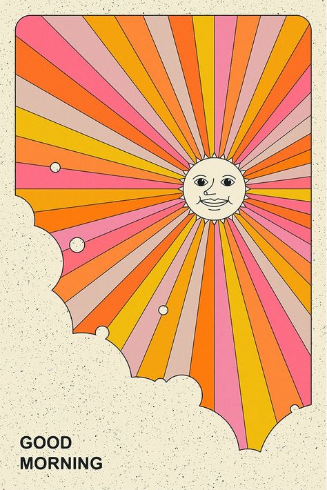 Colrful, Psychedelic illustration by Jazzberry Blue Sunshine Illustration Art, Sun Graphic Illustration, Rising Sun Illustration, Sunrise Poster Design, Sun Illustration Art, Sunlight Illustration, Sun Graphic Design, Pride Illustration, Sunshine Illustration